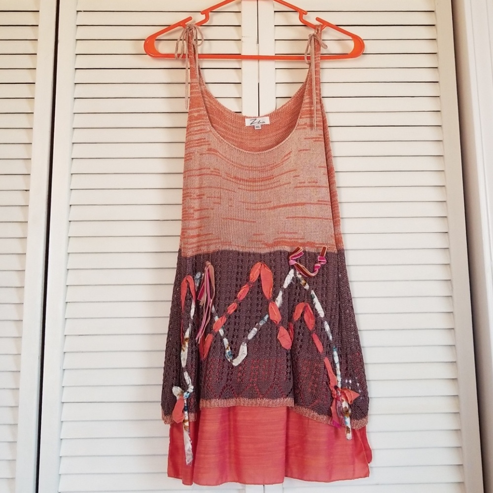 💥Moving Sale💥 Zeeba Orange & Brown Knit Top